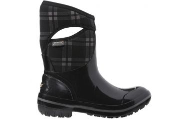Image of Bogs Womens Plimsoll Plaid Mid Boot,Black,Size 6 71786-001-6
