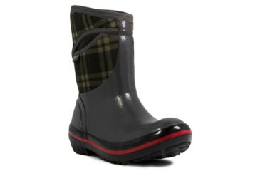 Image of Bogs Womens Plimsoll Plaid Mid Boot,Dark Gray,Size 6 71786-011-6
