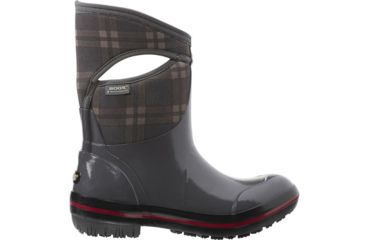 Image of Bogs Womens Plimsoll Plaid Mid Boot,Dark Gray,Size 6 71786-011-6