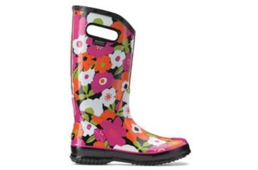 Image of Bogs Womens Spring Flowers Rain Boot,Black Multi,Size 9 71897-009-9