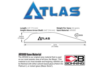 Image of Bohning Atlas Vanes, 100 Pack, Neon Neon Red, 101072NR28
