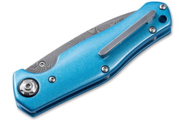 Image of Boker 111101Dam 3.15 Drop Point Damascus Blade Blue Aluminum Handle