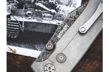 Image of Boker 111103Dam Tiger-Damast Pocket 3.35 Damascus Blade Micarta Handle