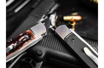 Image of Boker Hidden Release Trapper Appaloosa Bone
