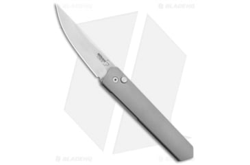 Image of Boker Burnley Kwaiken Automatic Folding Knife, 3.50in, 154CM, Normal Blade, Aluminum Gray Handle, Steel/Gray, 8.375in, BHQ-79761