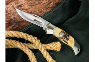 Image of Boker Junior Scout Folding Knife, 2.8in, N690, Stag , Brown, 111910