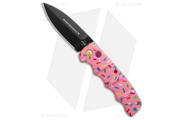 Image of Boker Kalashnikov Midnight Snack Dessert Warrior Automatic Folding Knife, 3.25in, D2, Dagger Blade, Aluminum Pink Handle, Black/Pink, 7.625in, BHQ-203541