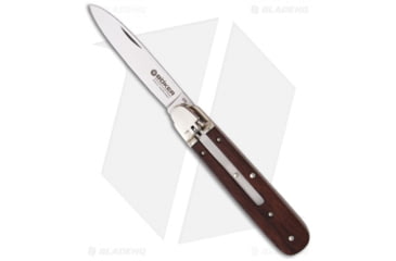 Image of Boker Leverlock 713 Automatic Folding Knife, 3.25in, 440 Stainless Steel, Spear Point Blade, Cocobolo Wood Handle, Steel/Wood, 7.75in, BHQ-4540