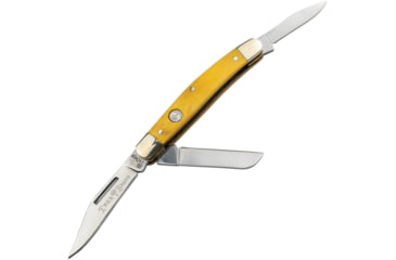 Image of Boker Traditional Series 2.0 Stockman Folding Knife, 3.88in Closed, D2 Tool Steel, Clip/Sheepsfoot/Spey Blades, Yellow Bone Handle, 110859