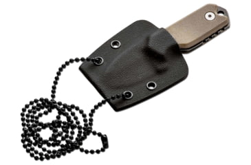 Image of Boker Magnum Lil Friend Micro Fixed Blade Knife, 3.38in Overall, 1.38in, 440A, Black Stonewash Drop Point Blade, Tan G10 Handle, Kydex Sheath, 02SC743