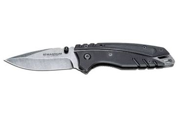 Image of Boker Magnum India Romeo Spring Assist Open Folding Knife,3.125in Stainless Steel Blade,Black Textured G10 Handle 01RY224
