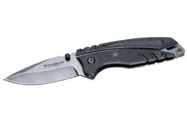 Image of Boker Magnum India Romeo Spring Assist Open Folding Knife,3.125in Stainless Steel Blade,Black Textured G10 Handle 01RY224