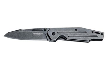 Image of Boker Magnum Real Steel Spring Assisted Opening Folding Knife,3.5in Stainless Steel Blade,Matte Black Stonewash Handle 01RY214