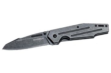 Image of Boker Magnum Real Steel Spring Assisted Opening Folding Knife,3.5in Stainless Steel Blade,Matte Black Stonewash Handle 01RY214