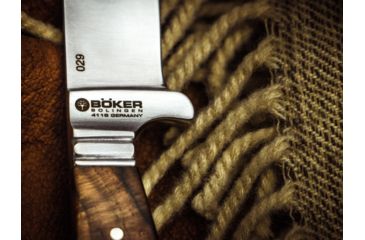 Image of Boker Nicker 11 Jager Gold Fixed Blade Knife 4.3in, 4116, Walnut Wood, Brown, 121534