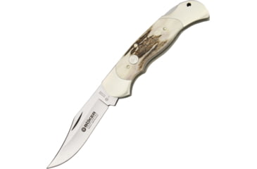Image of Boker Optima Series Lockback Folding Knife, 3.63in 440C SS Clip Point Blade, Stag Handle, 113004ST