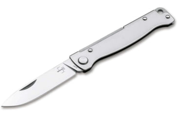 Image of Boker Plus Atlas Folding Knife, 2.64in, 12C27, Stainless Steel Silver Handle, 01BO850