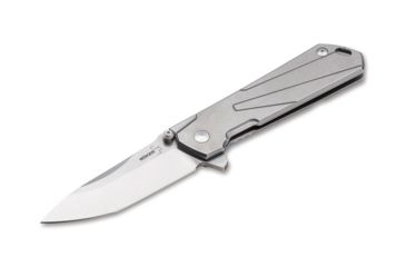 Image of Boker Plus Kihon Tanto Folding Knife, 3.3in, Stainless Steel, D2, Uncoated, Grey, 01BO764