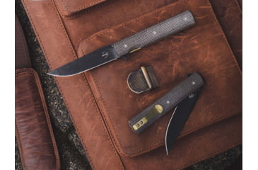 Image of Boker Plus Urban Trapper Linear Folding Knife, 3.27in, Black Blade, VG-10, Micarta Olive Handle, 01BO705