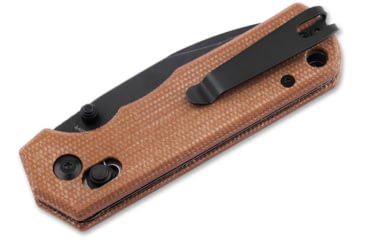 Image of Boker Rockstub Axis Lock Brown Folding Knife, 3.63in Closed, 2.63in Black Stonewash440 Stainless Steel Blade, Brown Canvas Micarta Handle, 01SC710