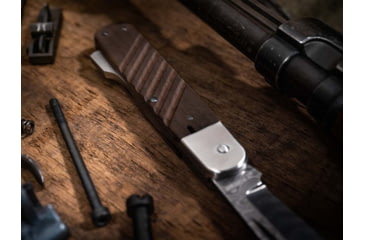 Image of Boker Solingen 98K Folding Knife, 3.31in, Damascus, Walnut Wood Brown Handle, 110715DAM