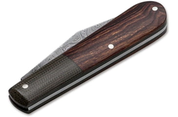 Image of Boker Solingen Barlow Integral Folding Knife, 2.64in, Damascus, Desert Ironwood, Micarta Olive Handle, 100501DAM