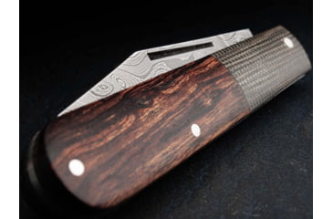 Image of Boker Solingen Barlow Integral Folding Knife, 2.64in, Damascus, Desert Ironwood, Micarta Olive Handle, 100501DAM