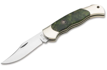 Image of Boker Solingen Boy Scout Folding Knife, 2.24in, N690, Curly Birch Wood Green Handle, 118118