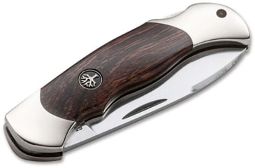 Image of Boker Solingen Boy Scout Spearpoint Folding Knife, 2.24in, N690, Desert Ironwood, Nickel Silver Brown Handle, 112406