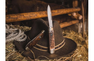 Image of Boker Solingen Cattle Folding Knife, 3.23in, N690, Curly Birch Wood, Nickel Silver Brown Handle, 110910
