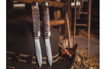 Image of Boker Solingen Cattle Folding Knife, 3.23in, N690, Curly Birch Wood, Nickel Silver Brown Handle, 110910
