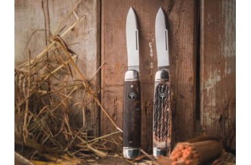 Image of Boker Solingen Cattle Folding Knife, 3.23in, N690, Curly Birch Wood, Nickel Silver Brown Handle, 110910