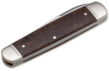 Image of Boker Solingen Cattle Folding Knife, 3.23in, N690, Curly Birch Wood, Nickel Silver Brown Handle, 110910
