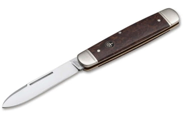 Image of Boker Solingen Cattle Folding Knife, 3.23in, N690, Curly Birch Wood, Nickel Silver Brown Handle, 110910