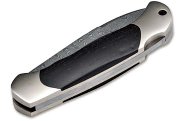 Image of Boker Solingen Junior Scout Folding Knife, 2.76in, Damascus, Ironwood, Nickel Silver Black Handle, 111930DAM