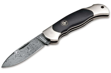 Image of Boker Solingen Junior Scout Folding Knife, 2.76in, Damascus, Ironwood, Nickel Silver Black Handle, 111930DAM