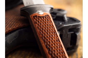 Image of Boker Solingen P08 Fixed Blade Knife, 3.23 in, Damascus, Dagger, Rosewood, Rosewood, 121515DAM