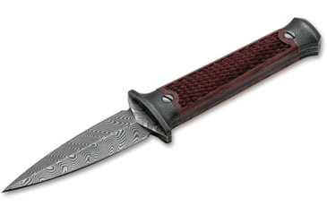 Image of Boker Solingen P08 Fixed Blade Knife, 3.23 in, Damascus, Dagger, Rosewood, Rosewood, 121515DAM