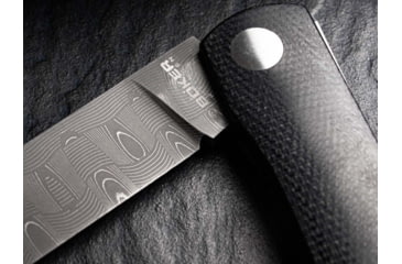 Image of Boker Solingen Rangebuster Folding Knife, 3.03in, Damascus, Micarta Black Handle, 110914DAM