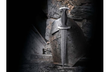 Image of Boker Solingen Swiss Dagger Mosaic Fixed Blade Knife, 8.62in, Damascus, Ebony Handle, 121552DAM