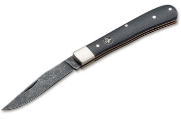 Image of Boker Solingen Trapper Uno Jute Folding Knife, 3.31in, O1, Micarta, Nickel Silver Black Handle, 112595