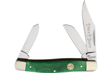 Image of Boker Stockman Lime Green Folding Knife, 4in Closed, Mirror Stainless Clip/Sheepsfoot/Spey Blades, Green Smooth Bone Handle, BK110711