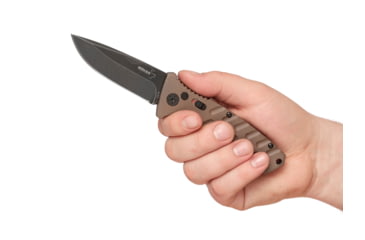Image of Boker Strike Coyote Spearpoint Folding Knife, 3.3in, AUS-8, Aluminum, Khaki, 01BO424N