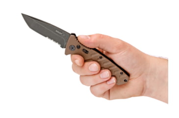 Image of Boker Strike Coyote Tanto Folding Knife, 3.3in, AUS-8, Aluminum, Khaki, 01BO425N