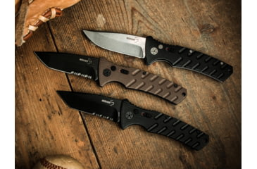 Image of Boker Strike Coyote Tanto Folding Knife, 3.3in, AUS-8, Aluminum, Khaki, 01BO425N