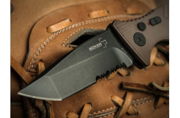 Image of Boker Strike Coyote Tanto Folding Knife, 3.3in, AUS-8, Aluminum, Khaki, 01BO425N