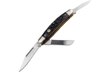 Image of Boker Traditional Series 2.0 Medium Stockman Folding Knife, 3.38in Closed, D2 Steel, Clip Point/Sheepsfoot/Pen Blades, Jigged Black Bone Handle, Boxed, 110853