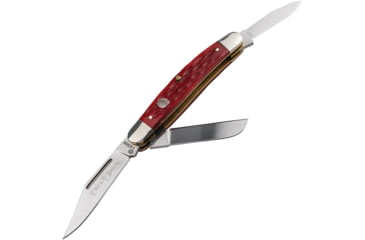 Image of Boker Traditional Series 2.0 Medium Stockman Folding Knife, 3.38in Closed, D2 Steel, Clip Point/Sheepsfoot/Pen Blades, Jigged Red Bone Handle, Boxed, 110855