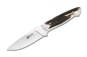 Image of Boker USA Arbolito El Trampero Ciervo Fixed Blade Knife, Stag Handle w/ Leather Sheath 02BA575H