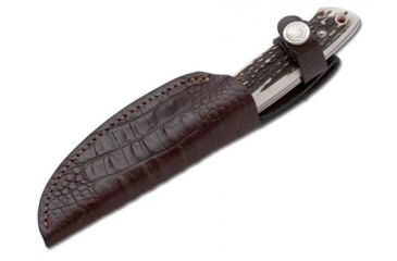 Image of Boker USA Arbolito El Trampero Ciervo Fixed Blade Knife, Stag Handle w/ Leather Sheath 02BA575H